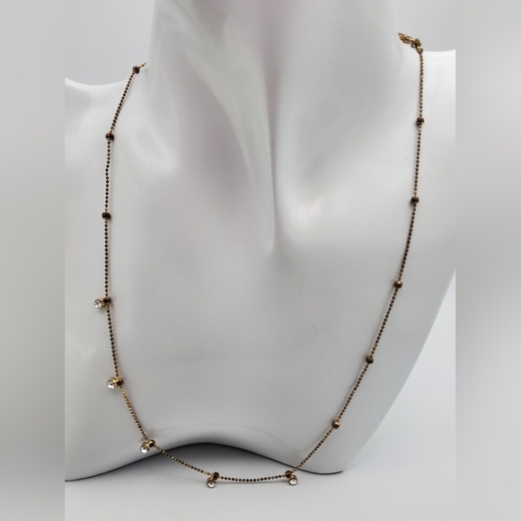 Crystal droplett estate necklace‎ N1503